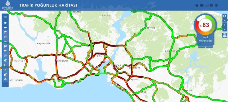 İstanbul’da beklenen yağış başladı: Trafik yoğunluğu yüzde 83 oldu

