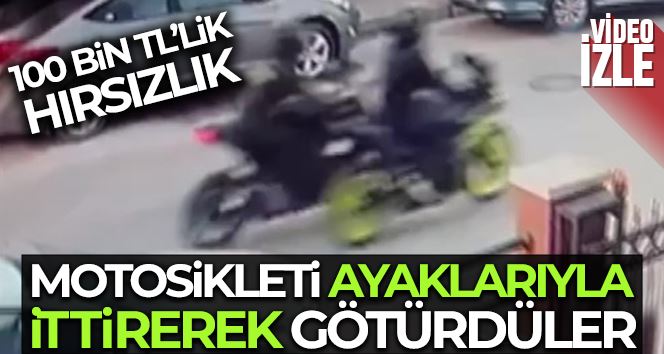 Maltepe’de 100 bin TL’lik motosikleti ittirerek çaldılar