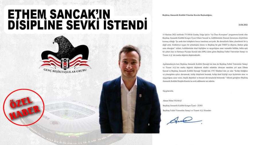 Genç Beşiktaşlılar Grubu’ndan Ethem Sancak Çıkışı