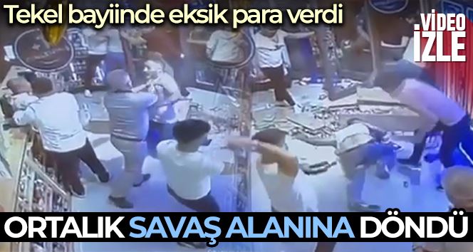 Tekel bayiinde eksik para verdi, ortalık savaş alanına döndü