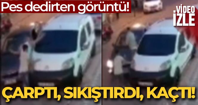 Zeytinburnu’nda otomobiliyle çarptığı genci iki aracın arasına sıkıştırdı