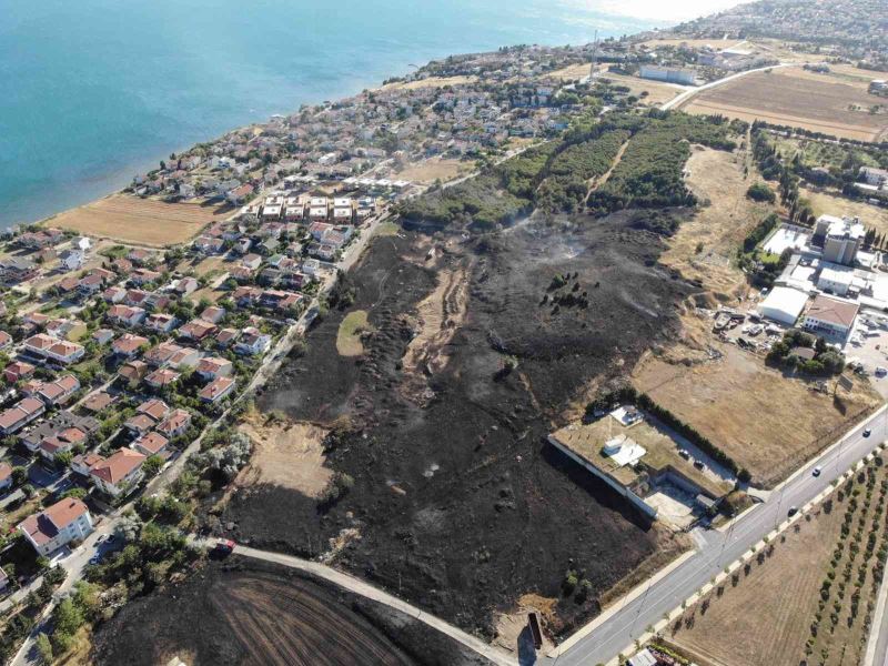 Silivri’de yangın çıktı, yüzlerce dönümlük arazi kül oldu