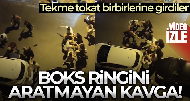 Boks ringlerini aratmayan kavga kamerada