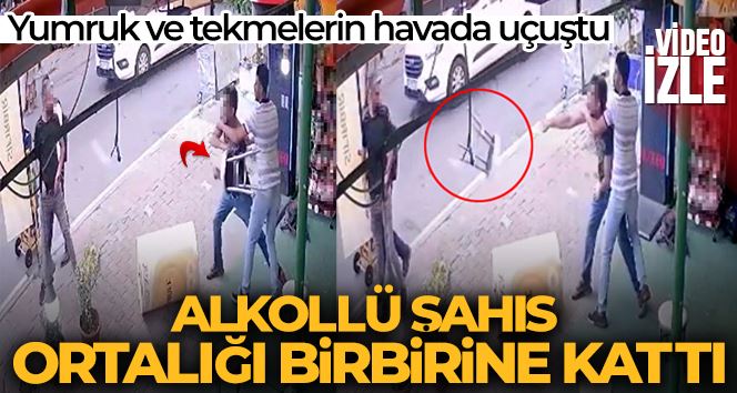 İstanbul’da tabure, yumruk ve tekmelerin havada uçuştuğu kavga kamerada