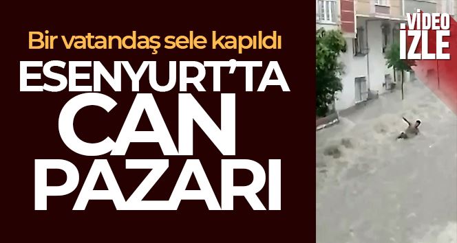 Esenyurt’ta bir vatandaş sele kapıldı