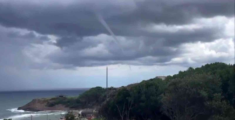 Beykoz’da denizde su hortumu oluştu