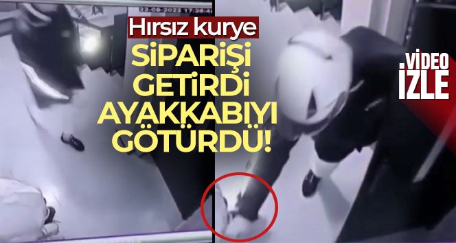 Sancaktepe’de, önce sipariş getirdi sonra ayakkabı çaldı, o anlar güvenlik kamerasına yansıdı