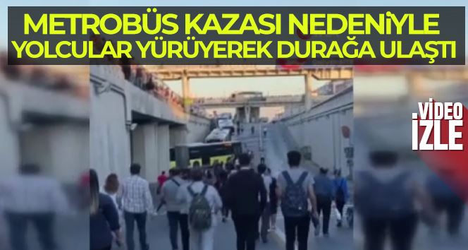 Metrobüs seferleri durdurulunca otobüs durakları doldu taştı