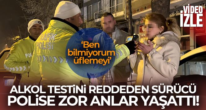 Bursa’da alkol testini reddeden sürücü polise zor anlar yaşattı