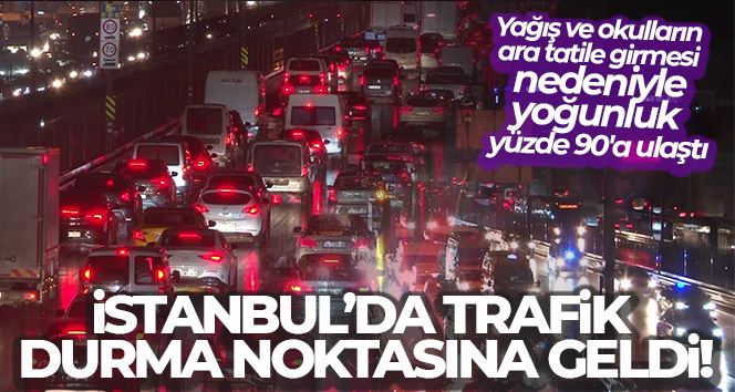 İstanbul’da yağmur trafiği: Yoğunluk yüzde 90’a ulaştı
