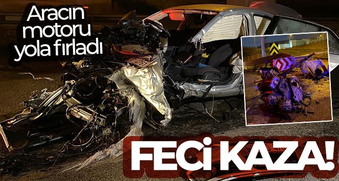 Çekmeköy’de bariyerlere çarpan aracın motoru yola fırladı: 3 ağır yaralı