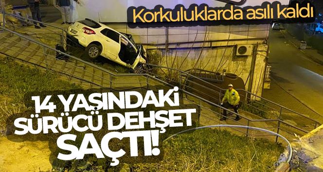 Ataşehir’de 14 yaşındaki sürücü demir korkuluklara çarptı: 2 yaralı