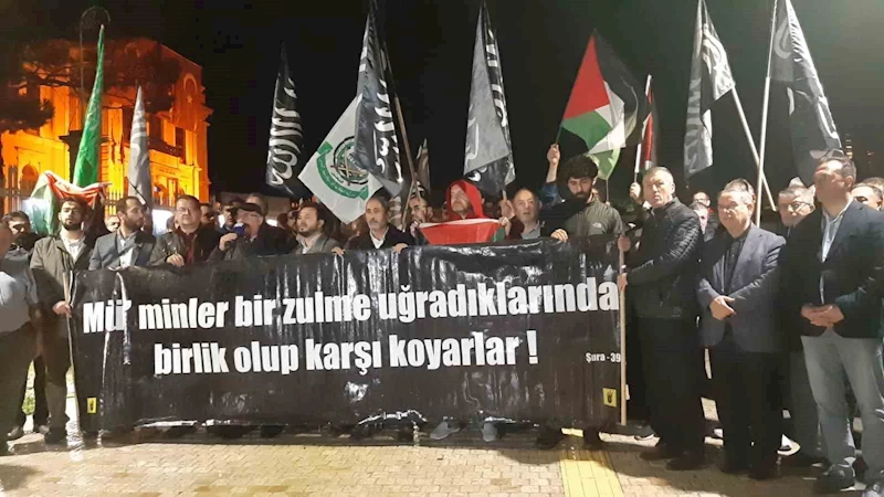 Edirne’de İsrail’in saldırıları protesto edildi
