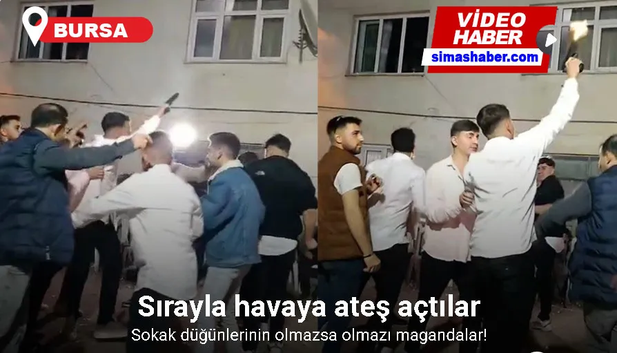 Sokak düğününde havaya ateş açan magandalar cep telefonu kamerasına yansıdı