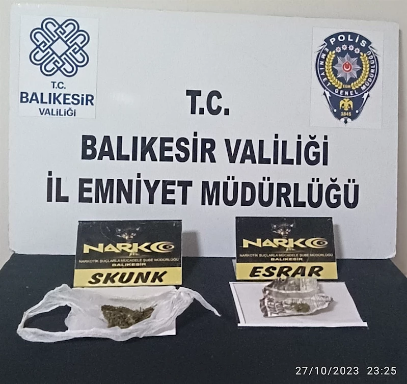 Balıkesir’de Yunus polisinden şok uyuşturucu operasyonu
