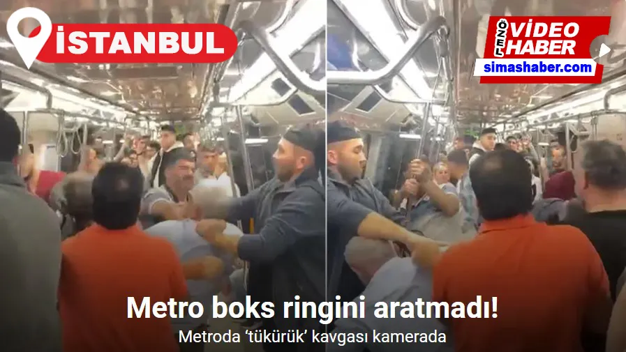 Metroda ‘tükürük’ kavgası kamerada: Metro boks ringini aratmadı
