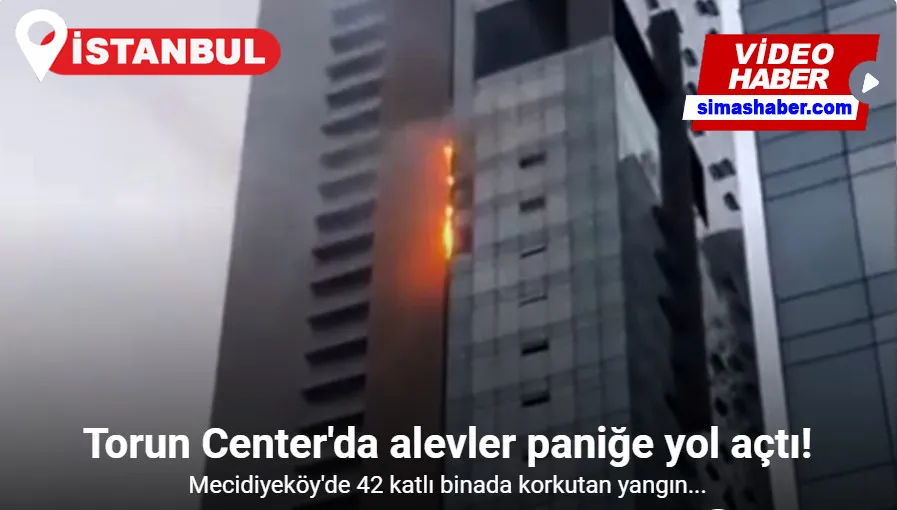Torun Center’ın 20’inci katında çıkan alevler paniğe yol açtı