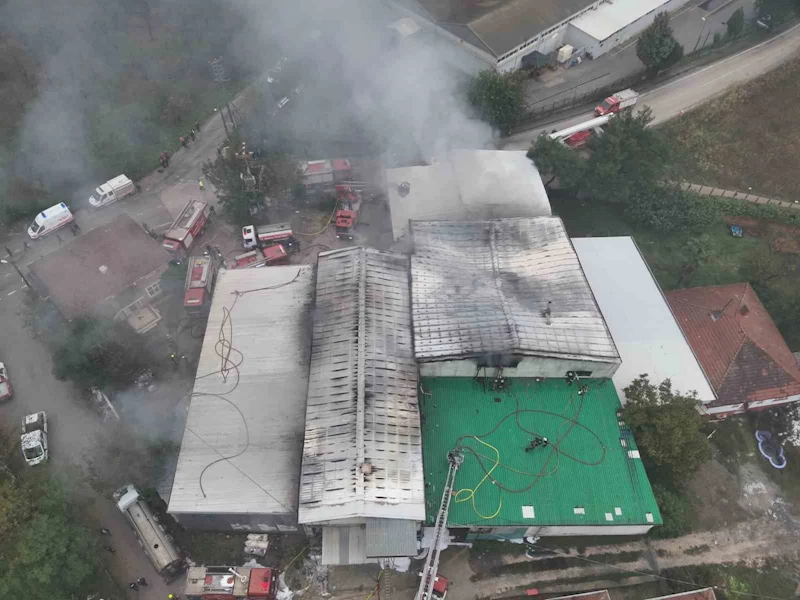 Bursa’da sünger imalat ve depolama tesisi alev alev yandı

