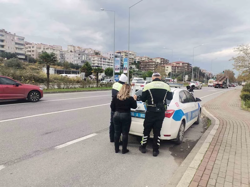 Mudanya’da hız yapan sürücülere ceza yazıldı
