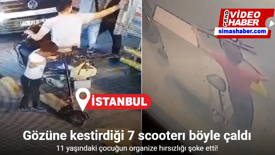 Fatih’te 11 yaşındaki çocuk, gözüne kestirdiği 7 elektrikli scooterı böyle çaldı