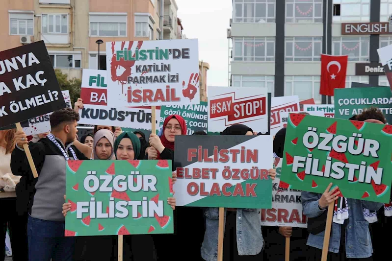 Çanakkale’de AK Partili Gençler, Filistin’e destek yürüyüşü düzenledi
