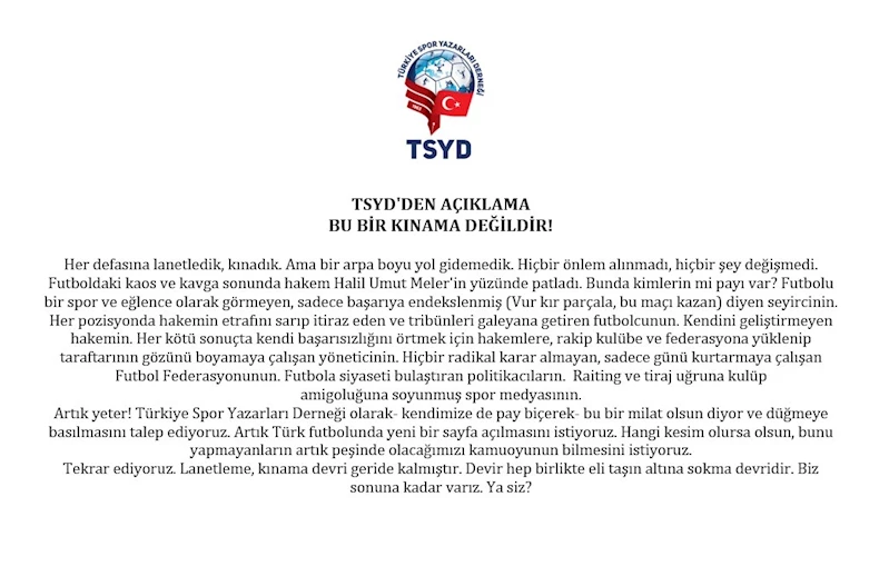TSYD, Halil Umut Meler’e yapılan saldırıyı kınadı
