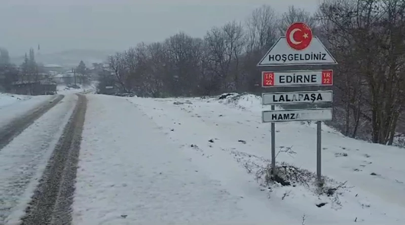 Balkanlardan giriş yapan kar, Edirne’de etkisini arttırdı
