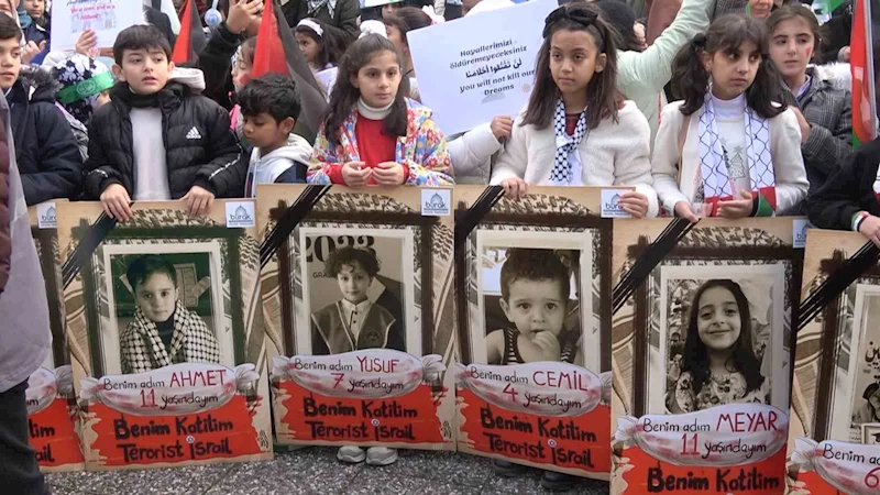 Yalovalı çocuklar Filistinli çocuklar için yürüdü
