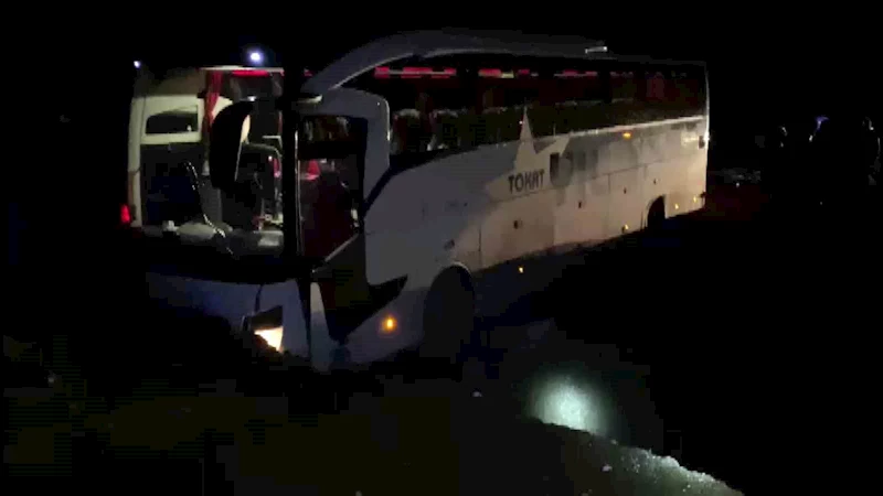 Amasya’da kontrolden çıkan yolcu otobüsü çukura düştü: 6 yaralı
