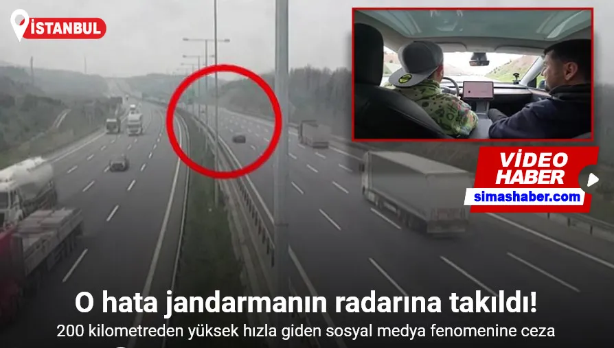 Kuzey Marmara Otoyolu’nda 200 kilometreden yüksek hızla giden sosyal medya fenomenine ceza
