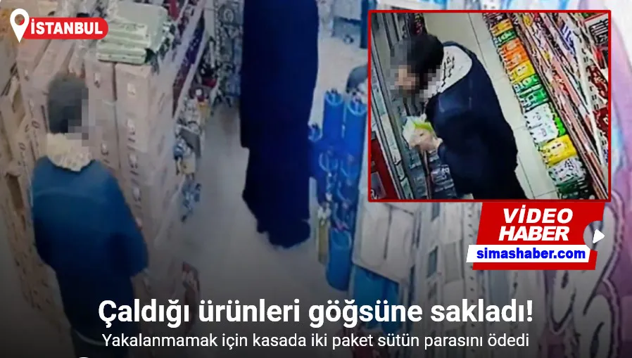 Sultangazi’de markete giren hırsız, çaldığı ürünleri göğsüne sakladı: O anlar kamerada