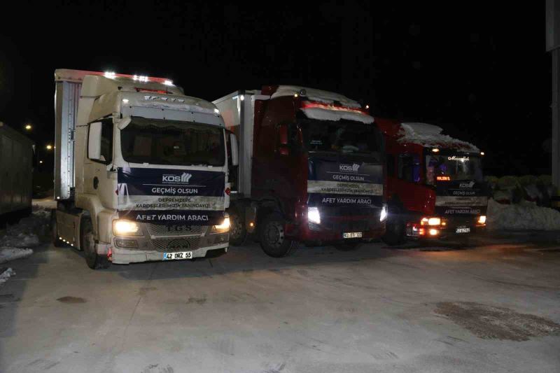 Konya Organize Sanayi Bölgesi’nde deprem bölgesine yardım seferberliği