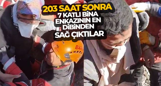 203 saat sonra 7 katlı bina enkazının en dibinden sağ çıktılar