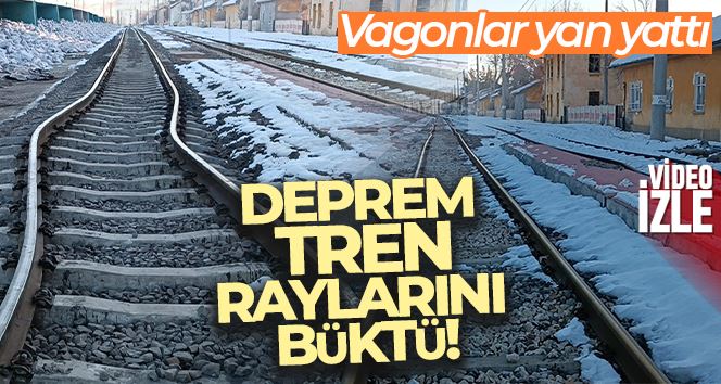 Gölbaşı’nda deprem tren raylarını büktü