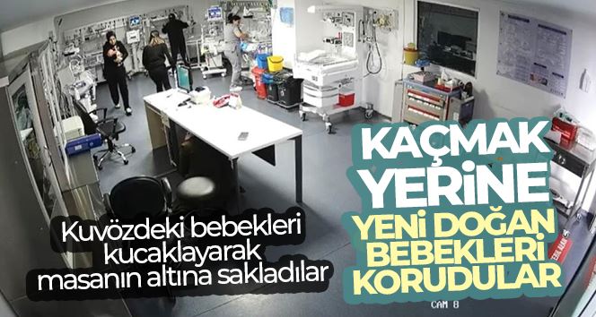 Kaçmak yerine yeni doğan bebekleri korudular