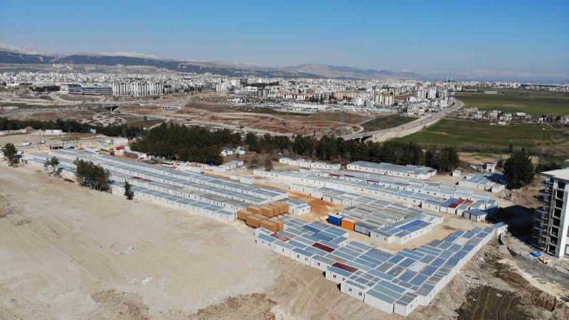 Adıyaman’da kurulan konteynır kent havadan görüntülendi