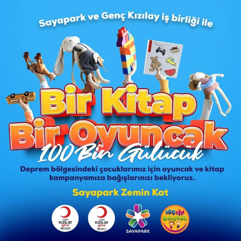 Depremzede çocuklar için ’100Bin Gülücük: Bir kitap bir oyuncak’ kampanyası
