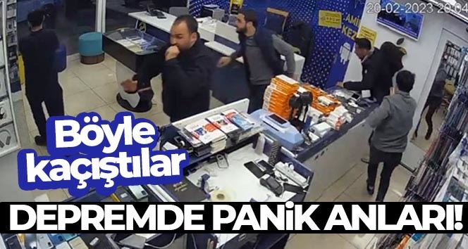 Hatay depreminde panik anları güvenlik kamerasına yansıdı