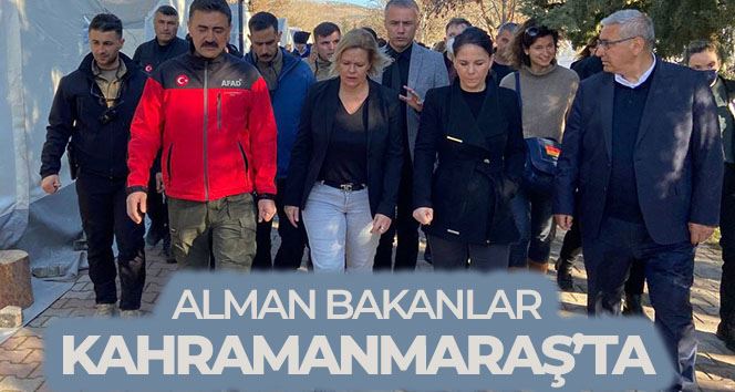 Alman bakanlar, depremin merkezi Pazarcık’ı ziyaret etti