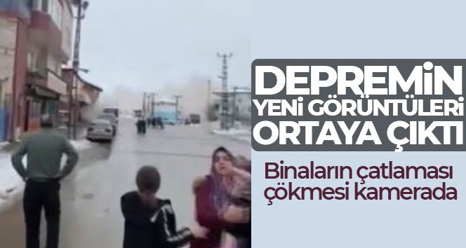 Depremin yeni görüntüleri çıktı: Binaların çatlaması, çökmesi kamerada