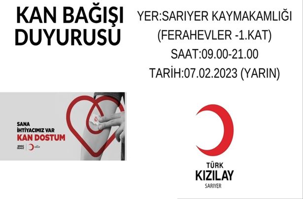 Türk Kızılayı Sarıyer Şubesinden Kan Bağışı Kampanyası