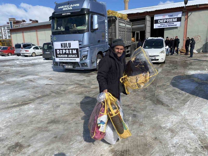 Kulu’dan depremzedelere yardım