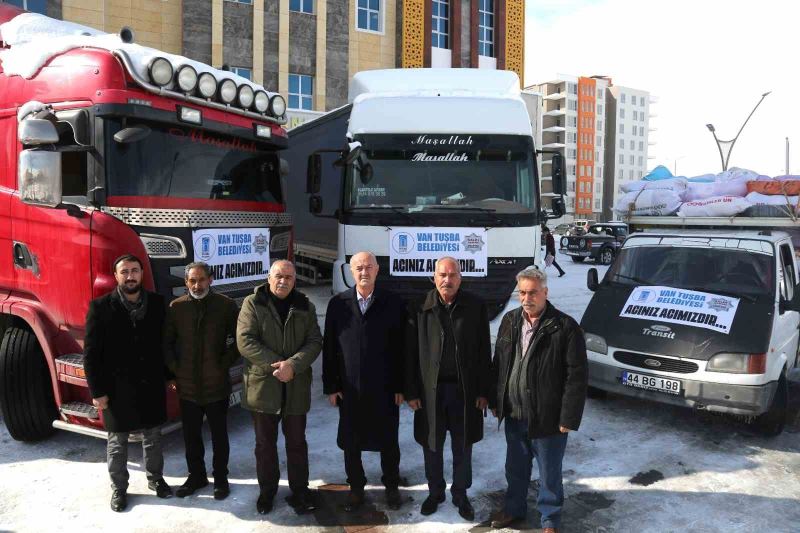 Tuşba Belediyesinin yardım tırları deprem bölgesine ulaştı