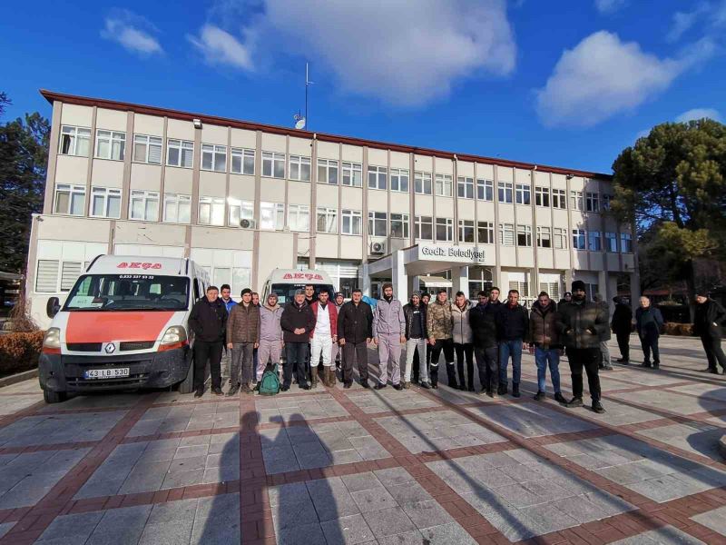 Gedizli 90 madenci arama kurtarma çalışmalarına katılmak için deprem bölgesine gitti
