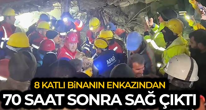 8 katlı binanın enkazından 70 saat sonra sağ çıktı