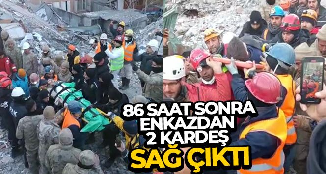 Erciş jandarma 86 saat sonra enkazdan 2 kardeşi sağ çıkardı