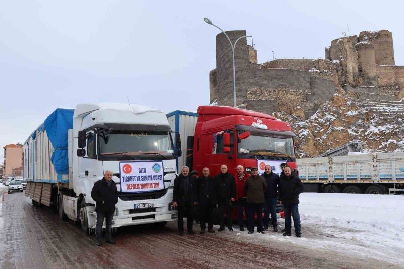 Oltu Ticaret ve Sanayi Odası yardım tırları yola çıktı