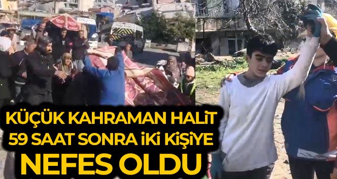 Kahraman Halit, 59 saat sonra iki vatandaşa nefes oldu