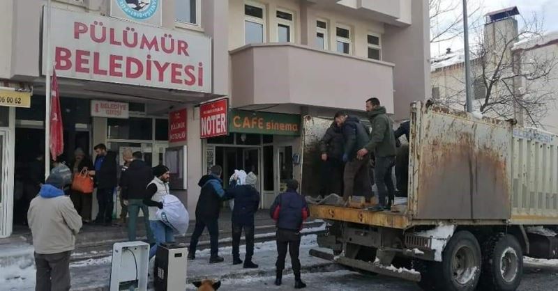 Pülümür’den  Adıyaman’a yardım