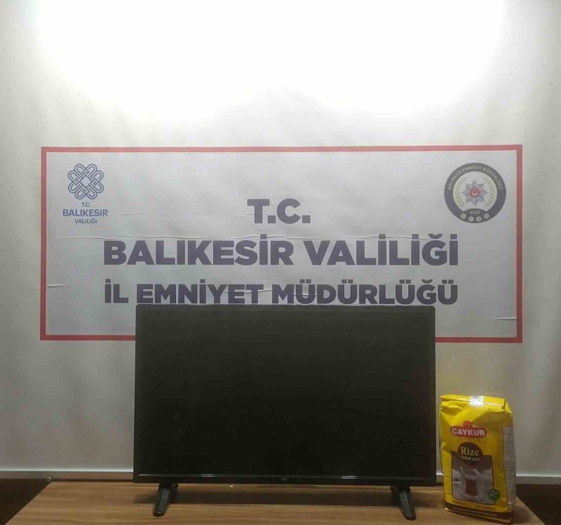 İş yerinden televizyon ve bir paket çay çalan zanlı yakalandı
